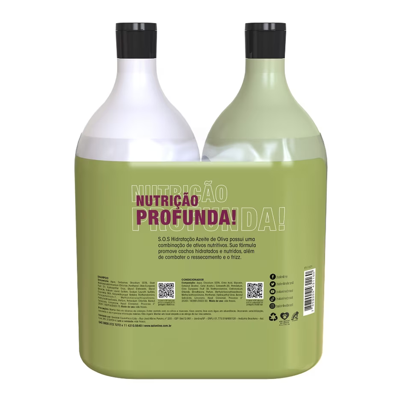 Kit Shampoo + Condicionador SOS Hidratação, Gelatina + Creme para Pentear